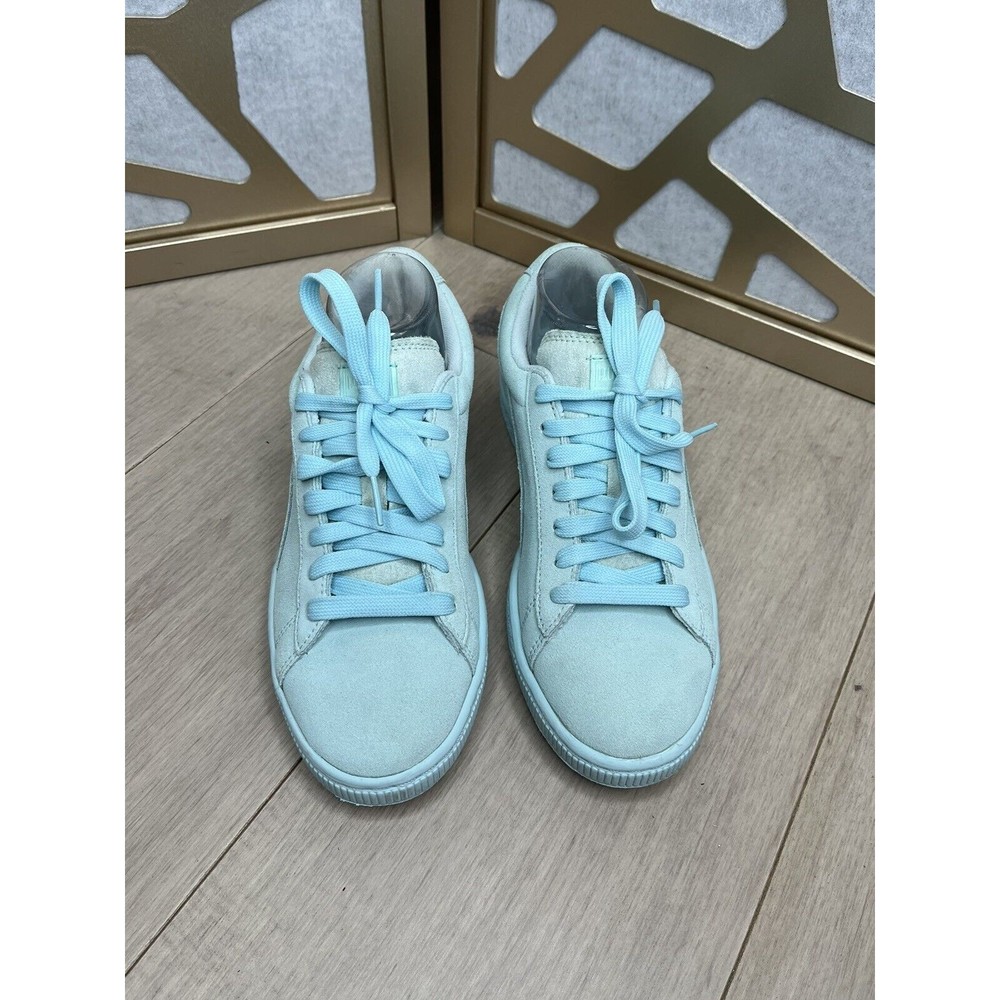 Puma blue suede sneakers shoes big girls youth 6.5 Or Wm 8 Eu 38.5 - Picture 3 of 7
